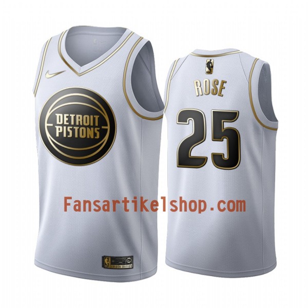 NBA Detroit Pistons Trikot Derrick Rose 25 Nike 2019-2020 Weiß Golden Edition Swingman - Herren NBA Detroit Pistons Trikot Derrick Rose 25 Nike 2019-2020 Weiß Golden Edition Swingman - Herren